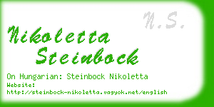 nikoletta steinbock business card